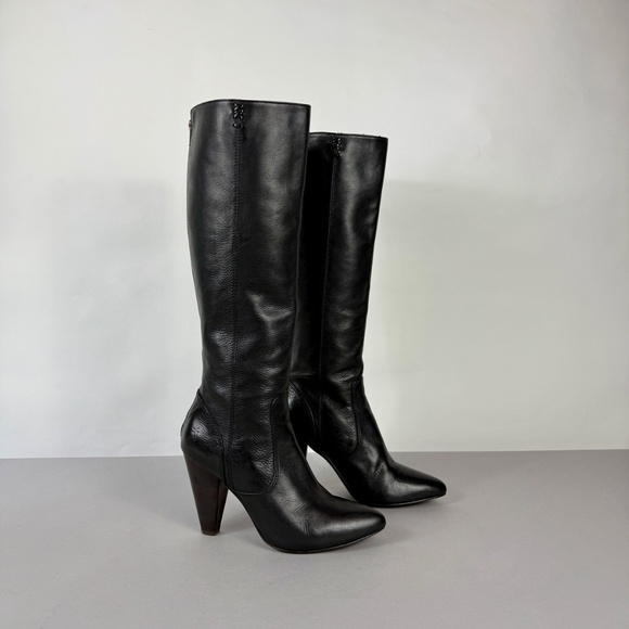 Frye Regina Zip Black Leather Boots - Picture 4 of 12